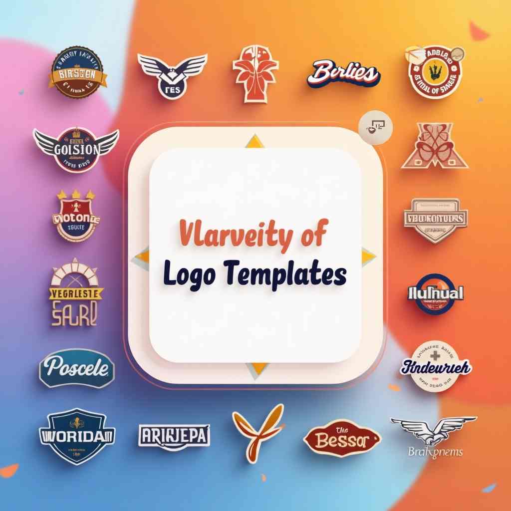 Variety of logo templates vector graphics set